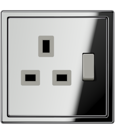 Chrome Metal Switch Socket 13A 250~