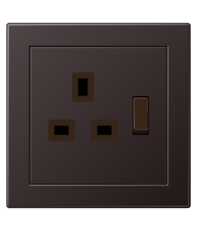 Dark (aluminium lacquered) Metal Switch Socket 13A 250~